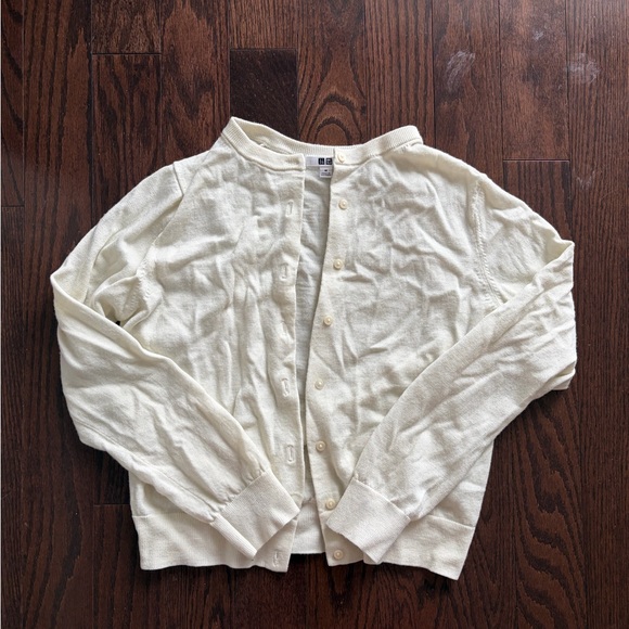 Uniqlo Sweaters - Cream Button-Up Cardigan